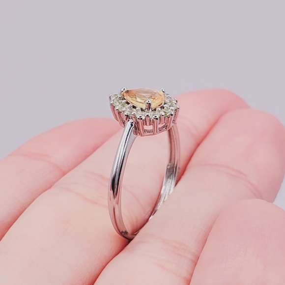 Natural Fancy Yellow Sapphire 925 Sterling Silver Ring - Picture 3 of 4